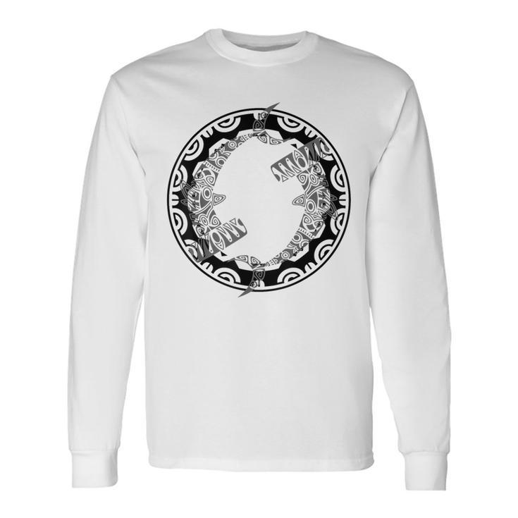 ニュージーランド ハンマーヘッド サメ サークル シンボル マオリ族。 長袖Tシャツ