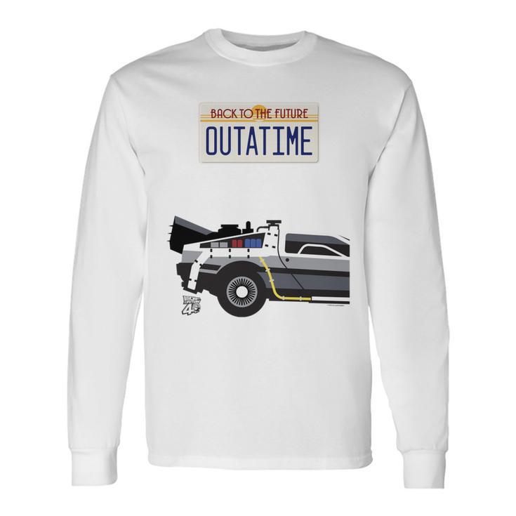 バック・トゥ・ザ・フューチャー Outatime ナンバープレート 長袖tシャツ 長袖Tシャツ