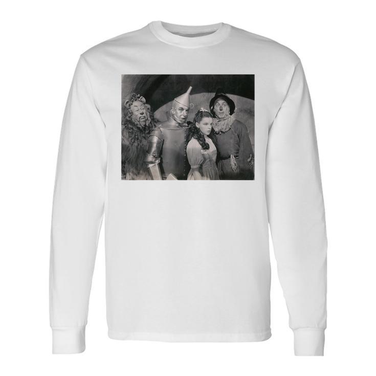ビンテージフォト オズの魔法使い かかし色 ブリキの人 ライオン ドロシー・オズ 長袖Tシャツ