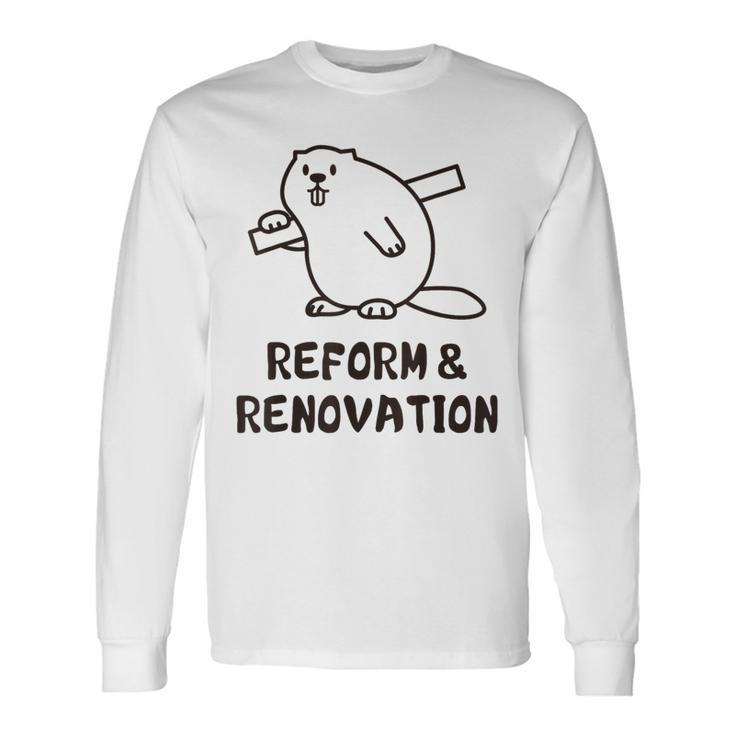 ビーバー リフォーム リノベーション 職人 大工 建築 木工 メンズ レディース キッズ かわいい 長袖Tシャツ ギフトのアイデア
