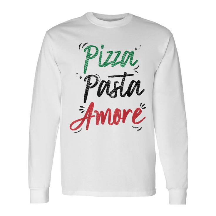 ピザ パスタ アモーレ イタリア製 長袖Tシャツ