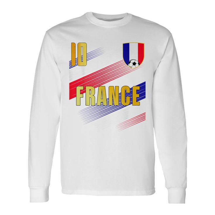 フランス国旗 フランスのプライド愛好家 長袖Tシャツ