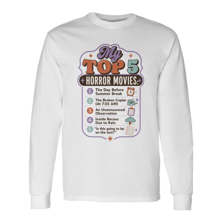 ホラー映画 教師 ユーモア 学校 映画 パロディ トップ5 長袖tシャツ 長袖Tシャツ
