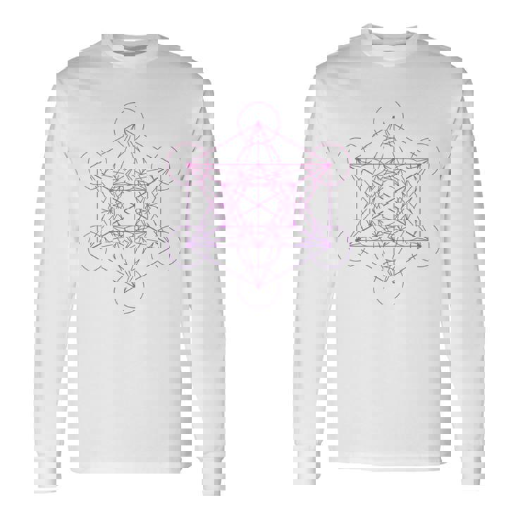 メタトロンキューブ 神聖幾何学 長袖Tシャツ ギフトのアイデア