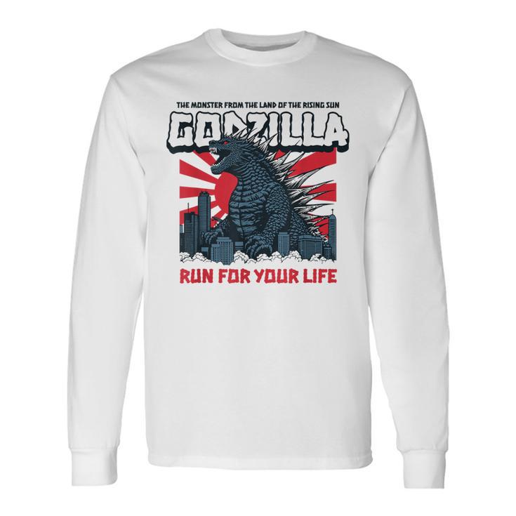モンスター – ゴジラ：必死の逃亡 長袖Tシャツ