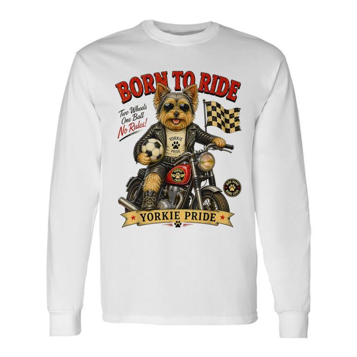 ヨーキー ライド バイク 遊び フットボール サッカー Digor 長袖Tシャツ