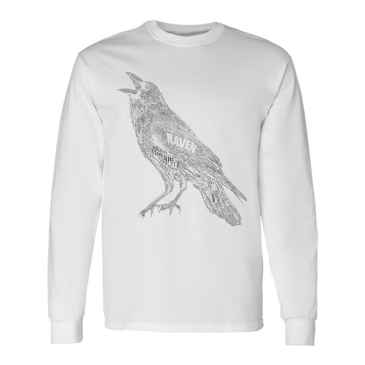 レイヴン カラス 動物愛好家 鳥 モチーフアート 長袖Tシャツ