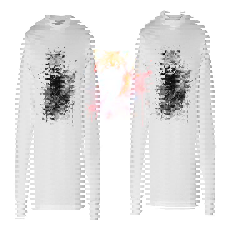 レッサーパンダ 恋人 アートワーク 長袖Tシャツ