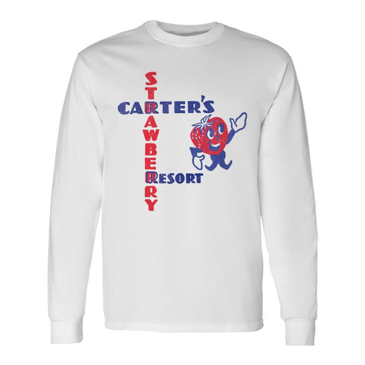 レトロ ホテル カーターズ ストロベリー リゾート カリフォルニア 長袖Tシャツ