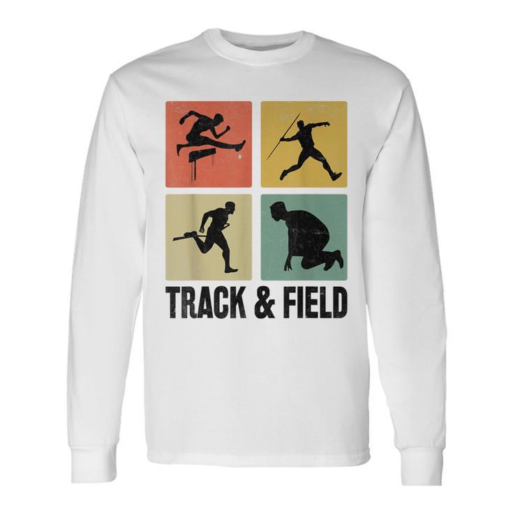 レトロな陸上競技選手。 長袖Tシャツ