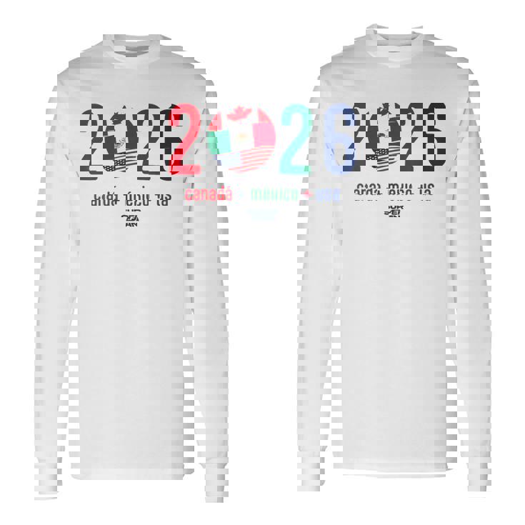 ワールドカップ2026開催国サッカーデザイン 長袖Tシャツ ギフトのアイデア