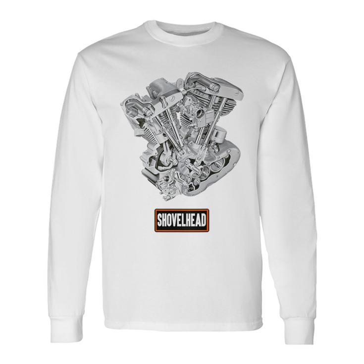 ヴィンテージ Hd オートバイtwin ショベルヘッド エンジン クラシック バイカー 長袖Tシャツ