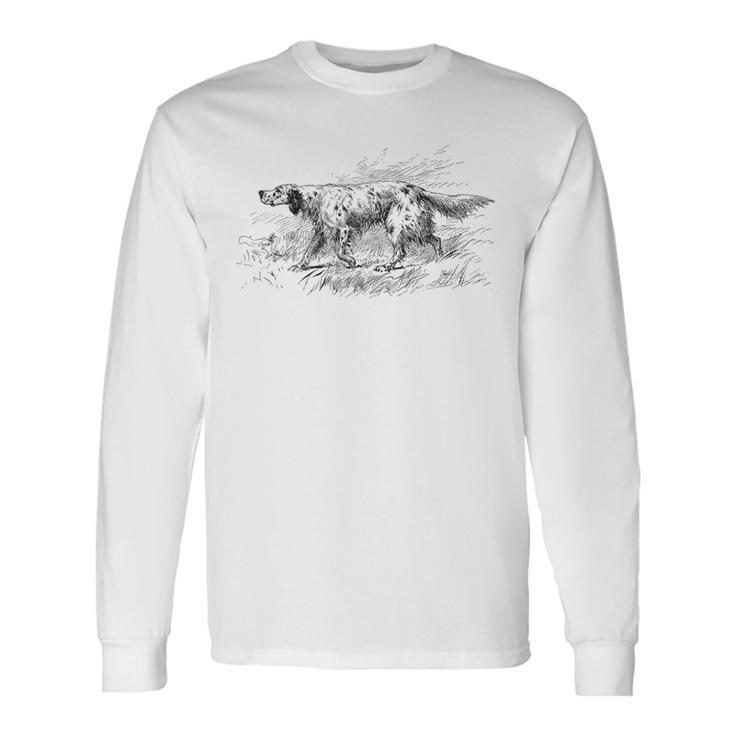 ヴィンテージイングリッシュセッター 長袖Tシャツ