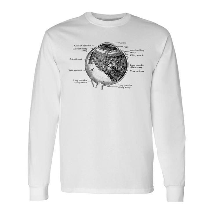 人間の目 目玉 ヴィンテージ 解剖学 長袖Tシャツ