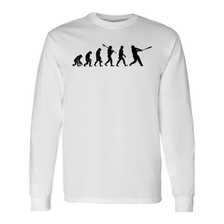 人類進化野球 長袖Tシャツ
