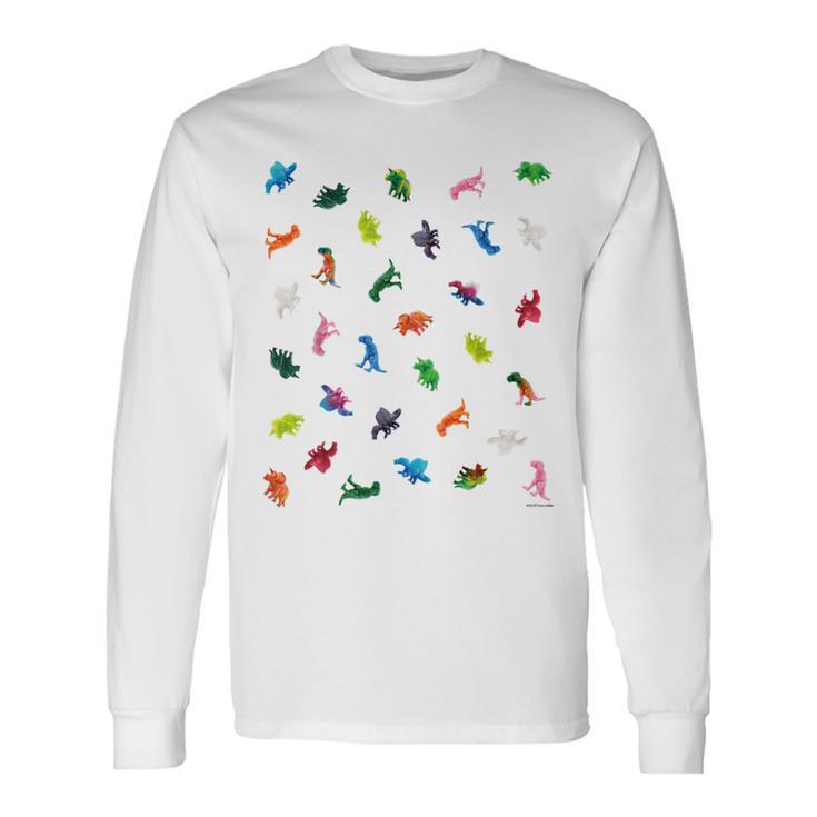 恐竜 Dinosaur パターン 長袖Tシャツ