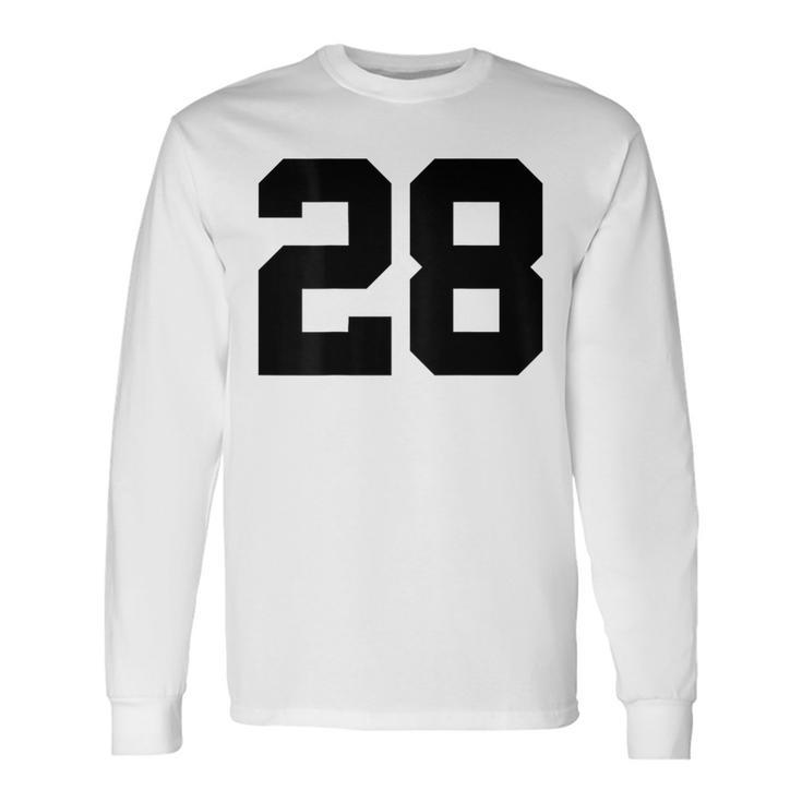 番号28 背面 スポーツチームジャージ番号 長袖Tシャツ
