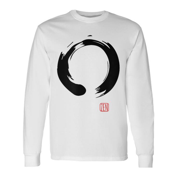 禅 書道 仏前 円 長袖Tシャツ