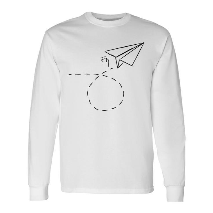 紙飛行機フライtシャツ折り紙折り紙パイロット 長袖Tシャツ