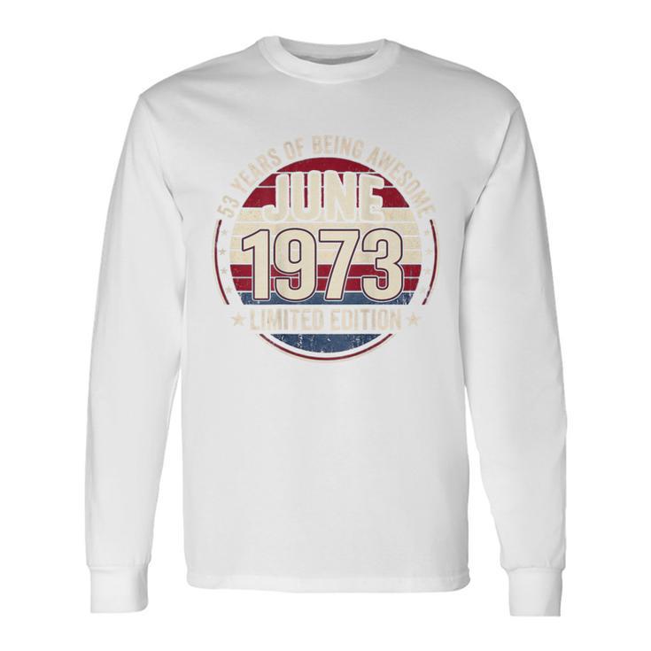 裏面 ヴィンテージ 53 誕生日 デコレーション メンズ 53歳 1973 53歳 長袖Tシャツ