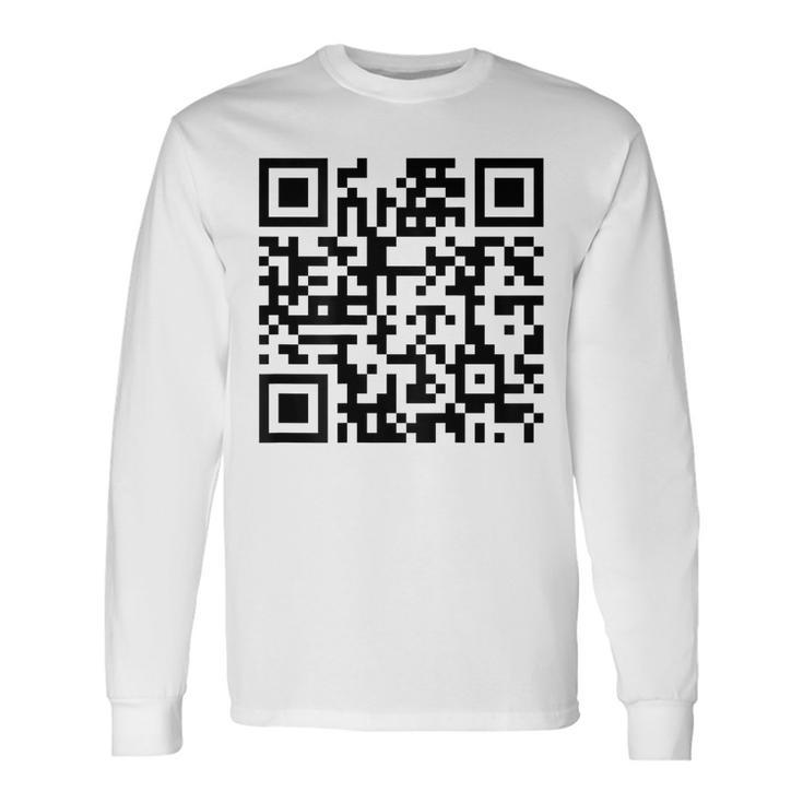裏面面白いqr Fck You Code 中指言葉 長袖Tシャツ