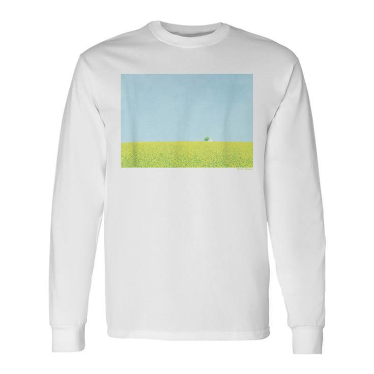 詩とメルヘン 葉祥明 タンポポ畑 長袖Tシャツ