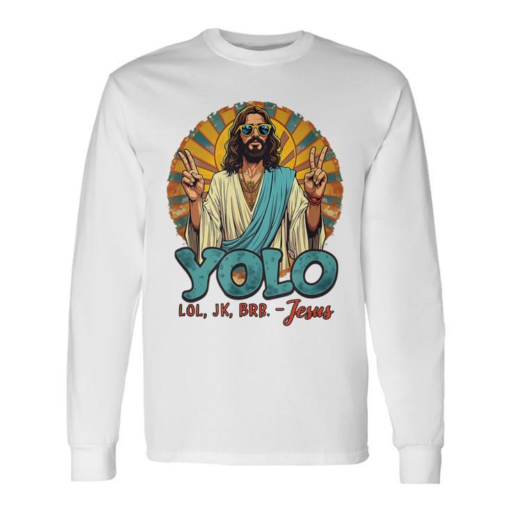 面白いキリスト復活祭の日イエス 長袖Tシャツ