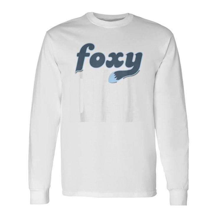 面白いフォクシーお父さんレトロ ビンテージ デザイン 長袖Tシャツ
