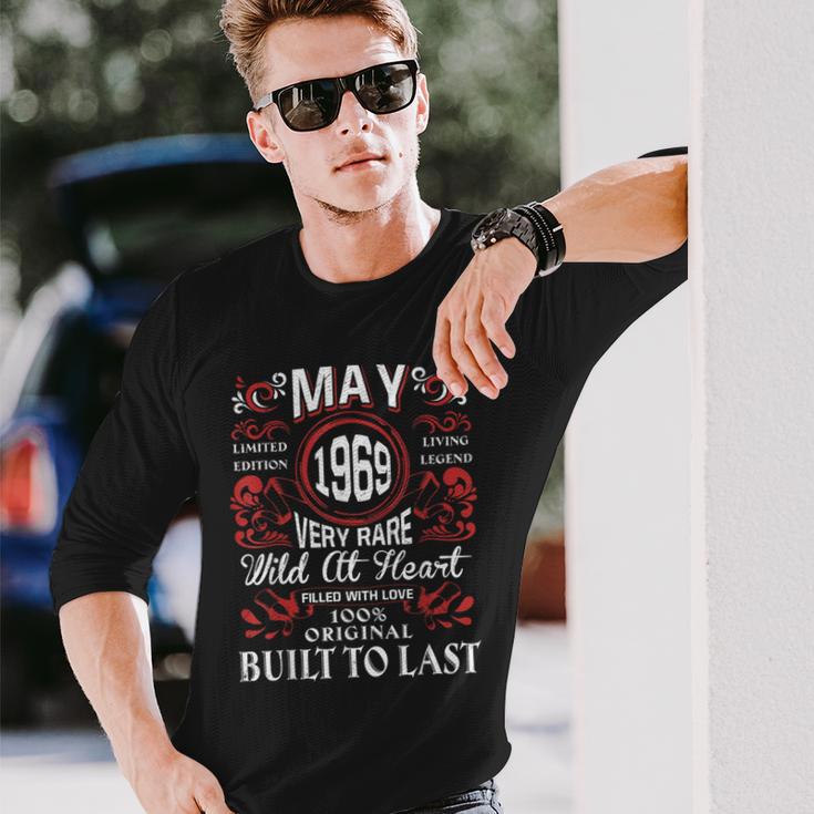 1969年5月 誕生日 ヴィンテージ ラベル デコレーション レトロ 誕生日 長袖Tシャツ 彼への贈り物