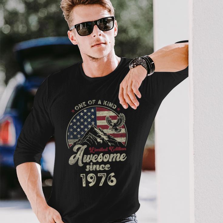 1976 愛国的なイーグル、50歳の誕生日、アメリカ国旗 愛国的 長袖Tシャツ 彼への贈り物