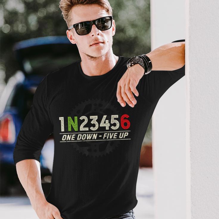 1N23456 オートバイギアシフトパターン バイカーモーターサイクリスト用 長袖Tシャツ 彼への贈り物