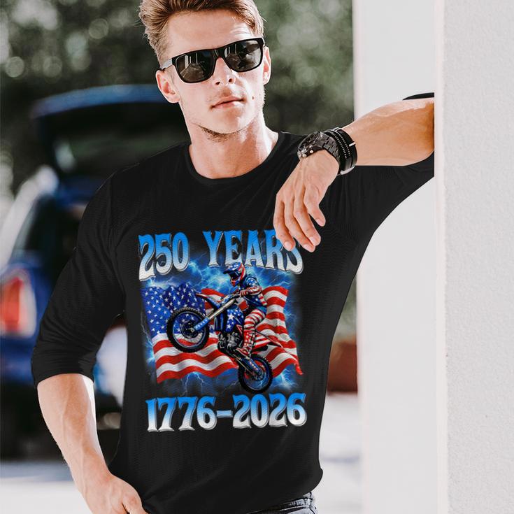 250Th Anniversary Usa Patriotic 250 Years 4Th July Dirt Bike Long Sleeve T-Shirt Gifts for Him