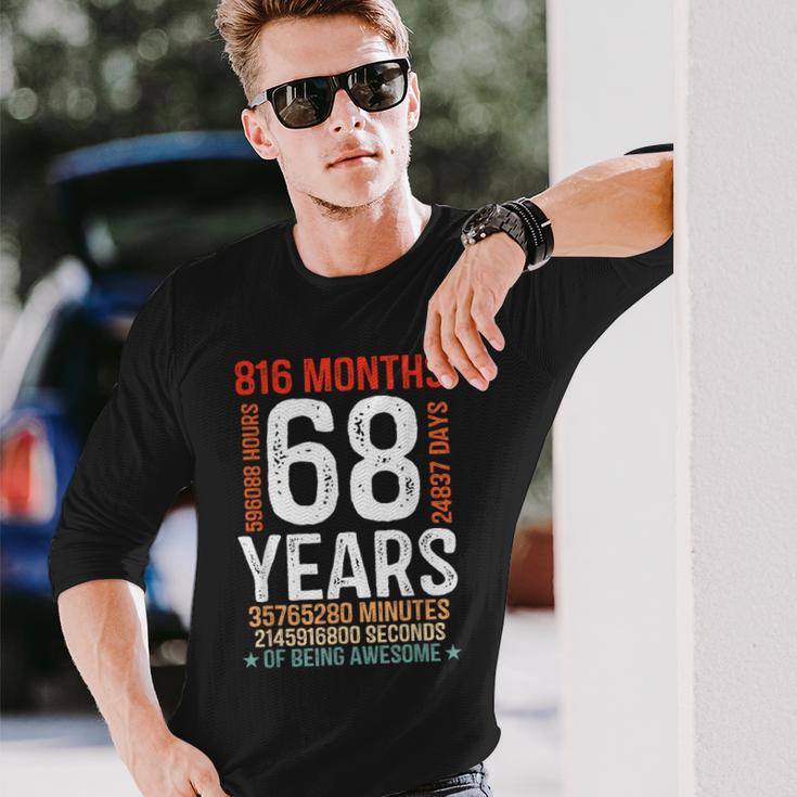 68歳の誕生日プレゼント 68歳 816ヶ月 レトロ ヴィンテージ 長袖Tシャツ 彼への贈り物