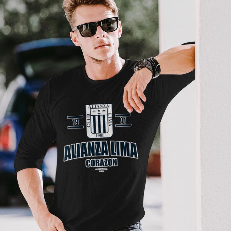 Alianza Lima Peru メンズ レディース サッカー ペルーエスクード 長袖Tシャツ 彼への贈り物