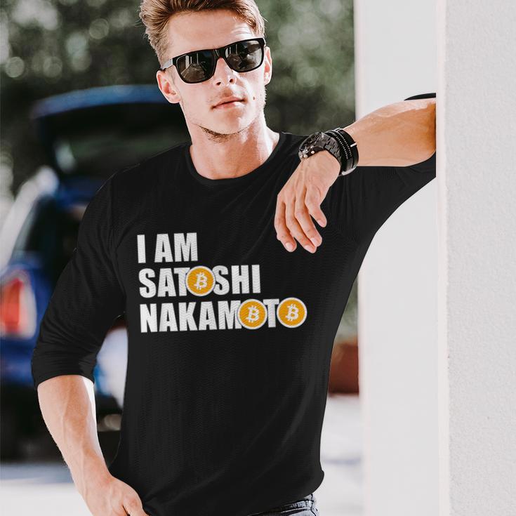 I Amatoshi Nakamoto Bitcoin Creator Meme 長袖Tシャツ 彼への贈り物