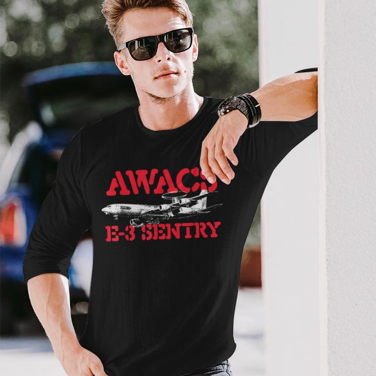 Awacs E-3Entry 米軍パイロット貨物機 長袖Tシャツ 彼への贈り物