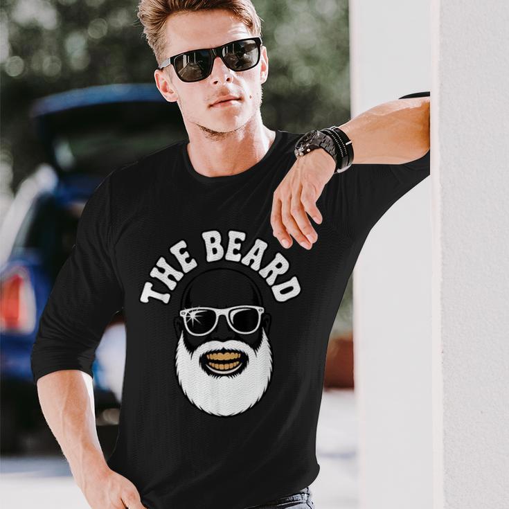 The Beard 白髭 サングラス スカル風 メンズ バーバー スタイル アイコン 長袖Tシャツ 彼への贈り物