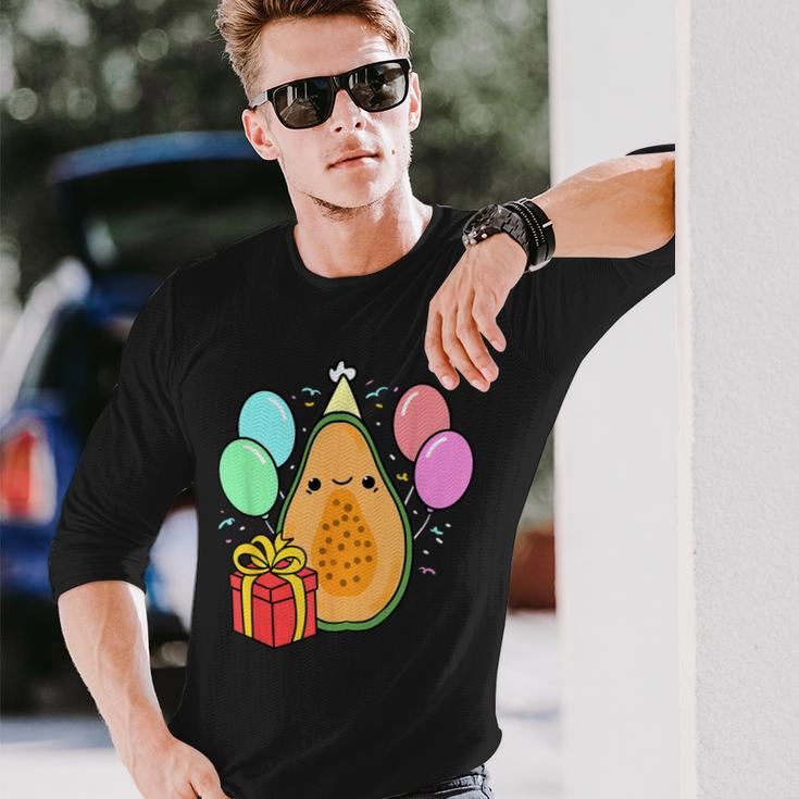 Birthday Papaya For Papaya Loverバースデーパパイヤ・フォー・パパイヤ・ラバー 長袖Tシャツ 彼への贈り物
