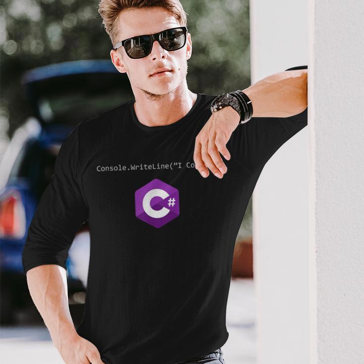 C コーディングプログラミングコードデベロッパー テックデベロッパー プログラマー 長袖Tシャツ 彼への贈り物