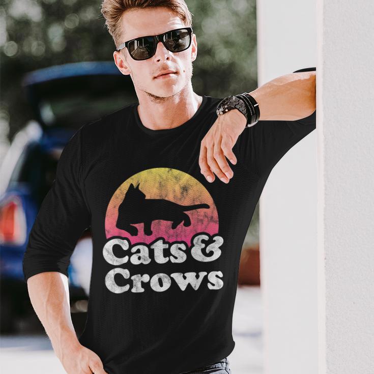 Cats And Crows メンズ レディース ボーイズ ガールズ カラス 長袖Tシャツ 彼への贈り物