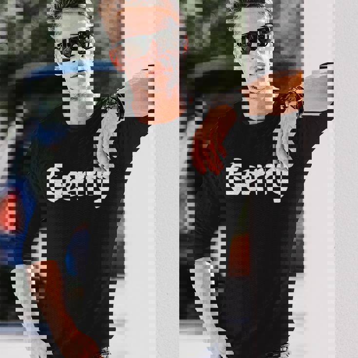 Cute Modern Comic-Style Font 長袖Tシャツ 彼への贈り物