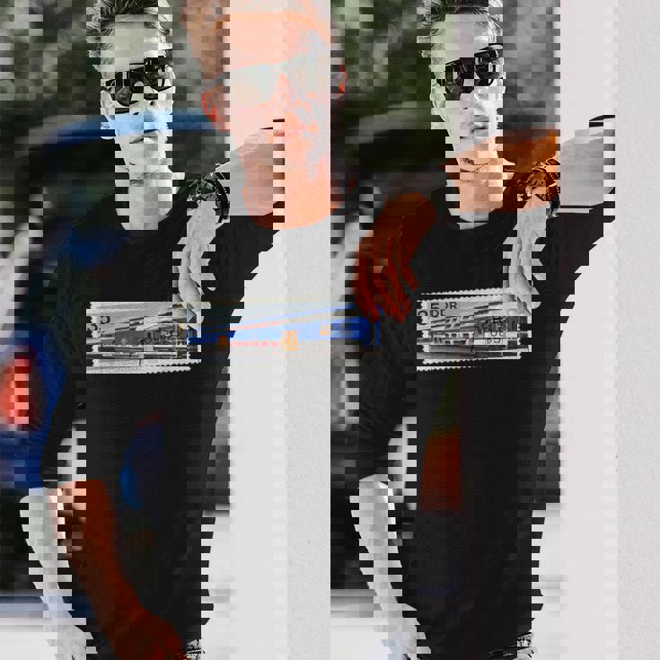 Ddr東ドイツベルリン列車消印sovi8プロパガンダ。 長袖Tシャツ 彼への贈り物