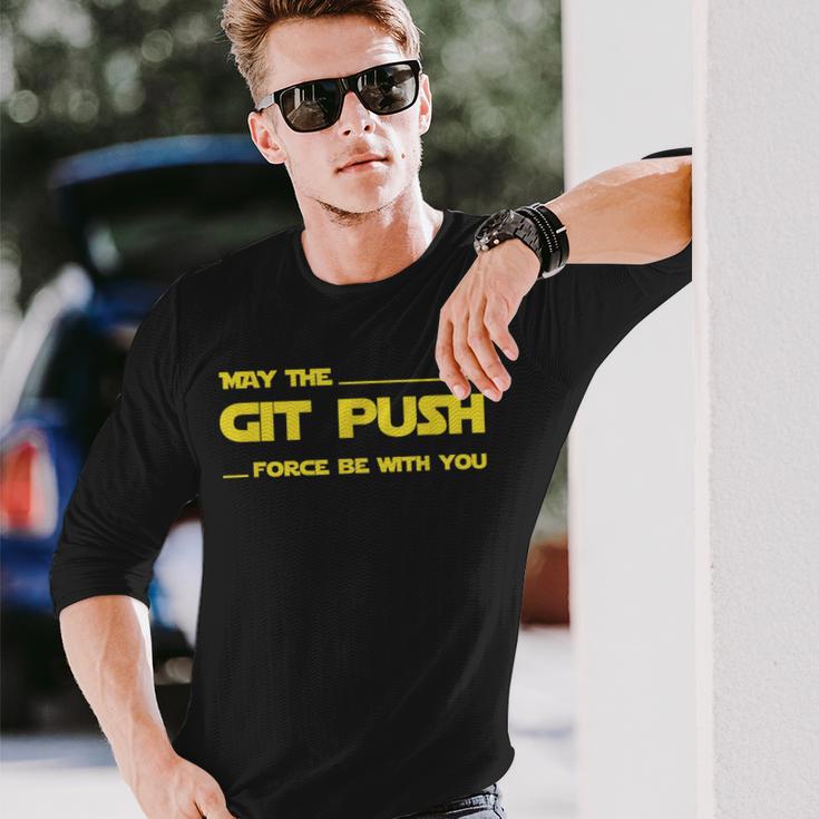 Developer May The Git Push Force Be With You 長袖Tシャツ 彼への贈り物