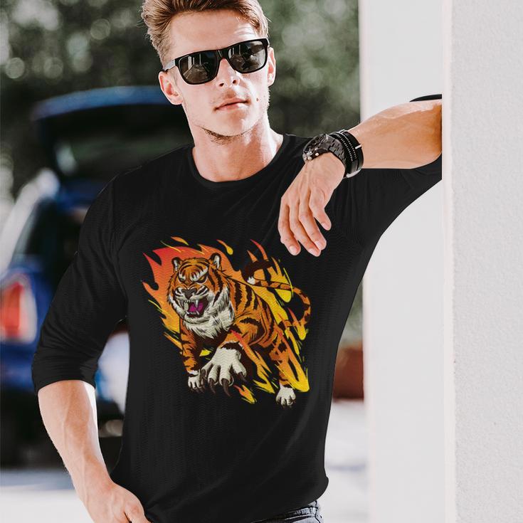 Diseño Con Tigre Para Los Amantes Del Tigre Camiseta de manga larga Regalos para él