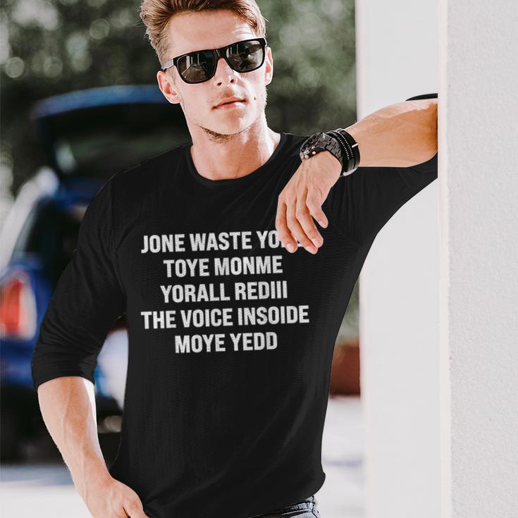 Don't Waste Your Time On Me ポップパンクロックバンド 面白い歌詞 長袖Tシャツ 彼への贈り物