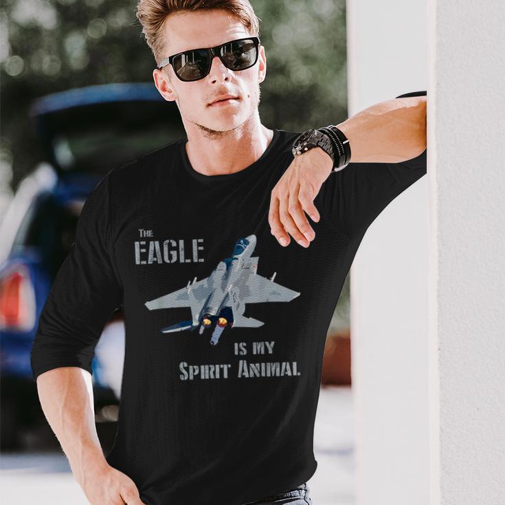 The Eagle Is Mypirit Animal F-15 戦闘機 飛行機 長袖Tシャツ 彼への贈り物