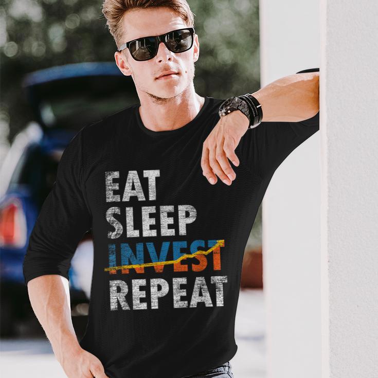 Eatleep Invest Repeat Investment Trading 長袖Tシャツ 彼への贈り物