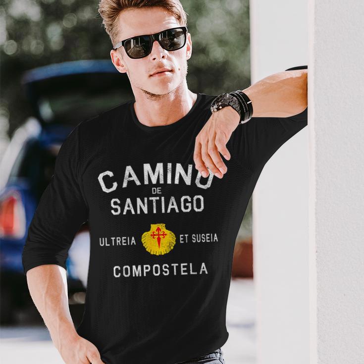 El Camino Deantiago Buen Caminot James Way ハイキングギフト 長袖Tシャツ 彼への贈り物