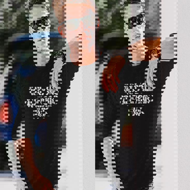 F Ck You F Cking F Ck 面白い皮肉tシャツ ギャグギフト 長袖Tシャツ 彼への贈り物