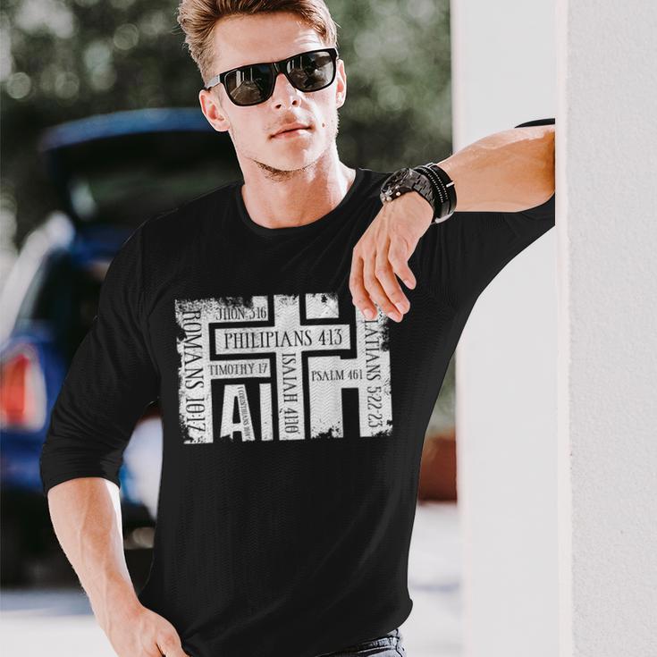 Faith Bibleerses ビンテージ クリスチャン グランジ グラフィック 長袖Tシャツ 彼への贈り物